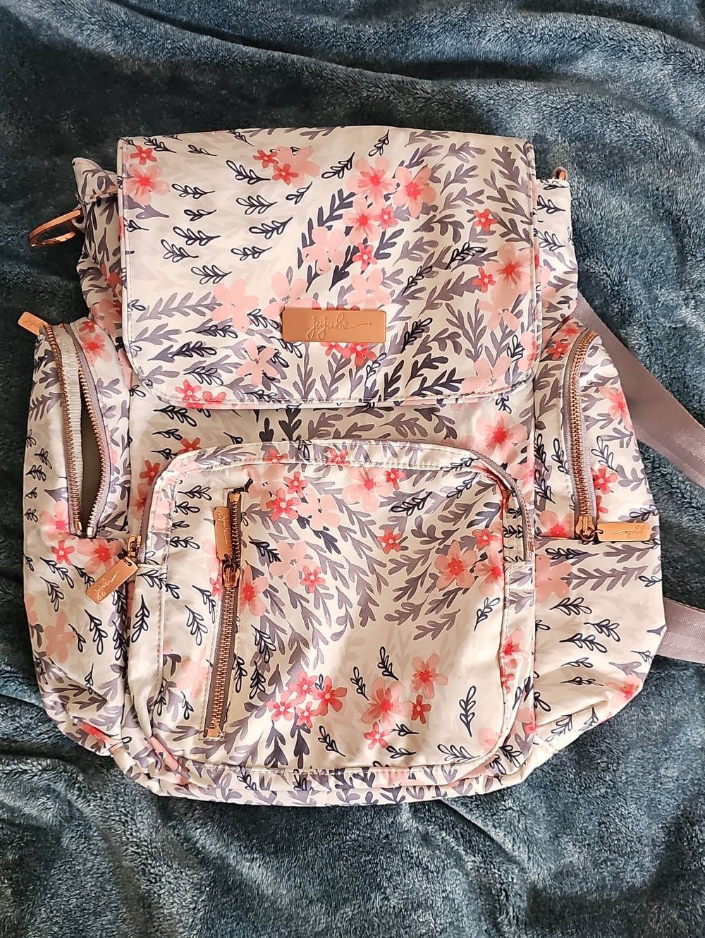 Floral Print Pink & Gray Women’s Backpack